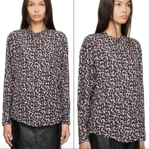 Isabel Marant Catchell Shirt Black Pattern Size 38 or US 6 - Picture 1 of 7